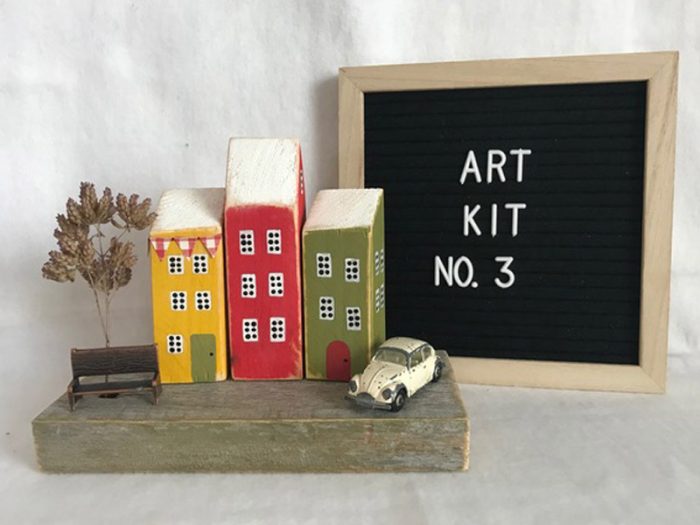 Wooden Painted Houses Art Kits